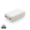 RCS standard recycled plastic 10.000 mAh powerbank, white