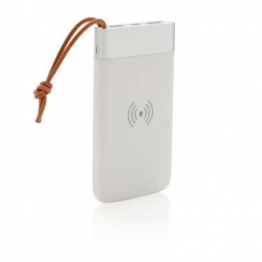 Logo trade promotional merchandise picture of: Aria 8.000 mAh 5W wireless charging powerbank