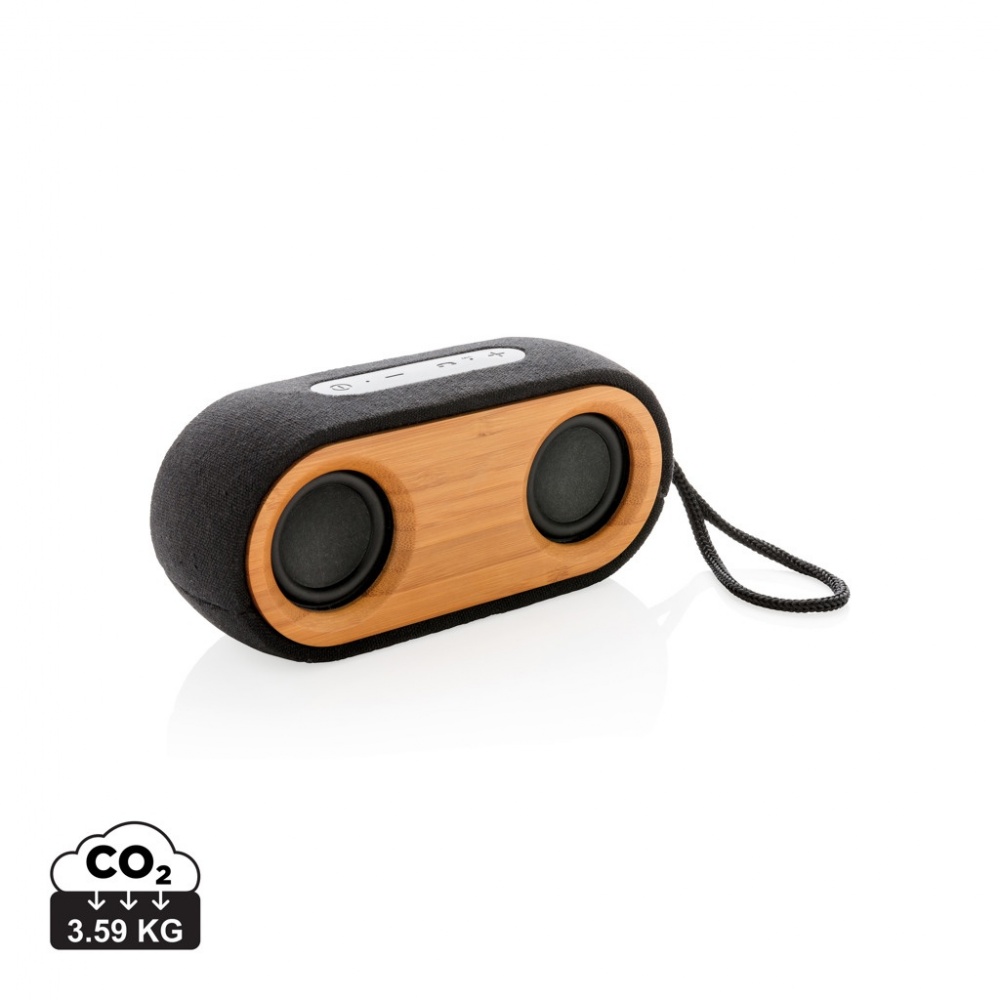 Logo trade promotional merchandise photo of: Bamboo X double speaker