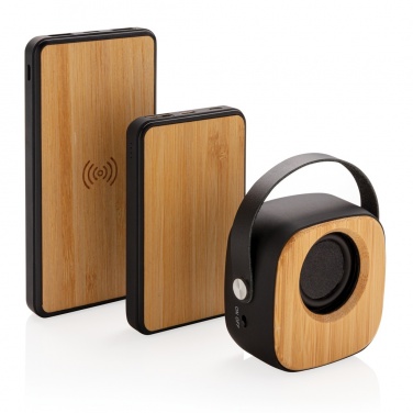 Logo trade promotional merchandise photo of: Bamboo 3W Wireless Fashion Speaker