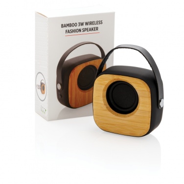 Logo trade promotional giveaways image of: Bamboo 3W Wireless Fashion Speaker