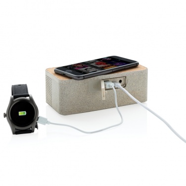 Logotrade promotional item image of: Wheatstraw wireless charging speaker