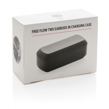 Logo trade promotional merchandise picture of: Free Flow TWS earbuds in charging case