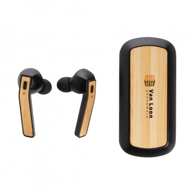 Logotrade business gifts photo of: Bamboo Free Flow TWS earbuds in case