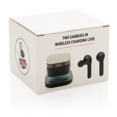 Logo trade advertising products picture of: TWS earbuds in wireless charging case