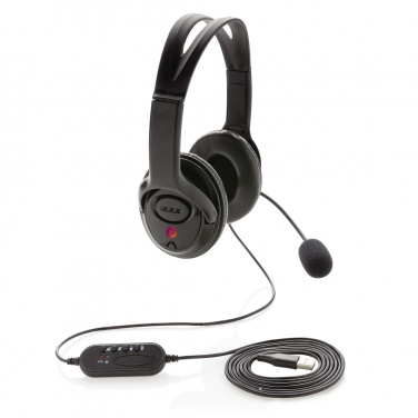 Logo trade promotional gifts picture of: Over ear wired work headset