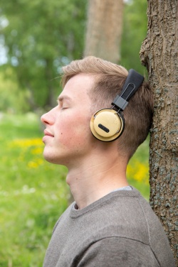 Logotrade promotional giveaway image of: Bamboo wireless headphone