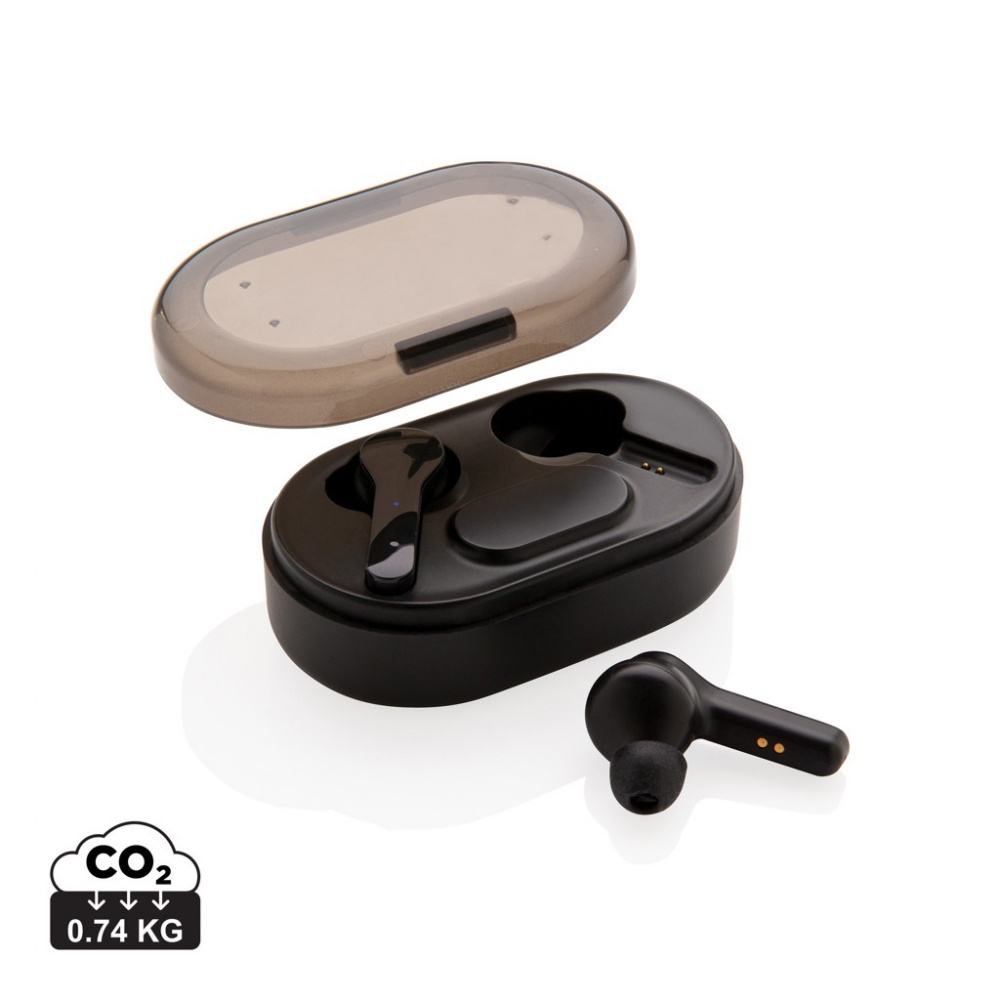 Logo trade promotional item photo of: Light up logo TWS earbuds in charging case