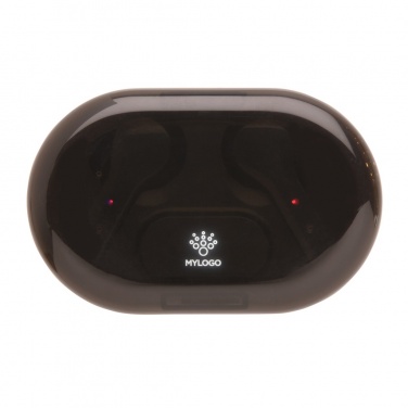 Logo trade promotional giveaway photo of: Light up logo TWS earbuds in charging case