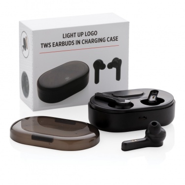 Logotrade corporate gifts photo of: Light up logo TWS earbuds in charging case