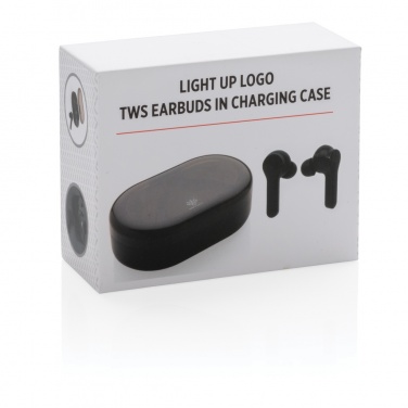 Logotrade promotional giveaway picture of: Light up logo TWS earbuds in charging case