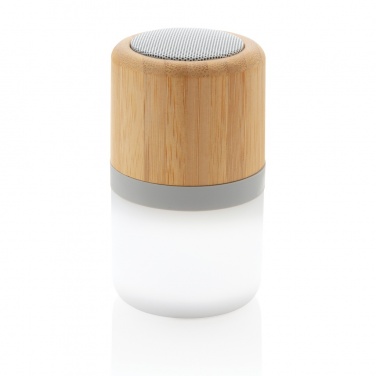 Logo trade promotional merchandise picture of: Bamboo colour changing 3W speaker light