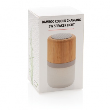 Logo trade promotional gifts image of: Bamboo colour changing 3W speaker light