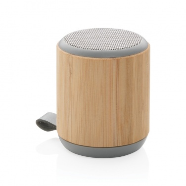 Logo trade promotional items image of: Bamboo and fabric 3W wireless speaker