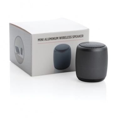 Logo trade promotional merchandise photo of: Mini aluminium wireless speaker