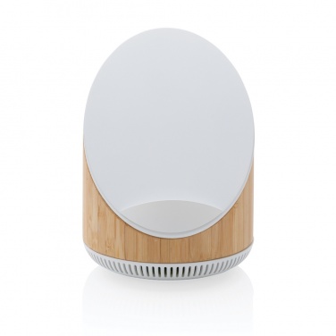 Logo trade advertising products picture of: Ovate bamboo 5W speaker with 15W wireless charger