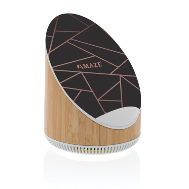 Logotrade promotional giveaway image of: Ovate bamboo 5W speaker with 15W wireless charger