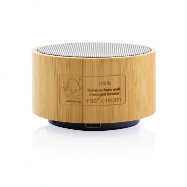 Logotrade promotional products photo of: RCS recycled plastic and bamboo 3W wireless speaker