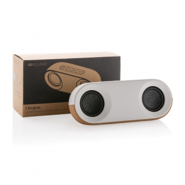 Logotrade corporate gift image of: Oregon RCS recycled plastic and cork 10W speaker