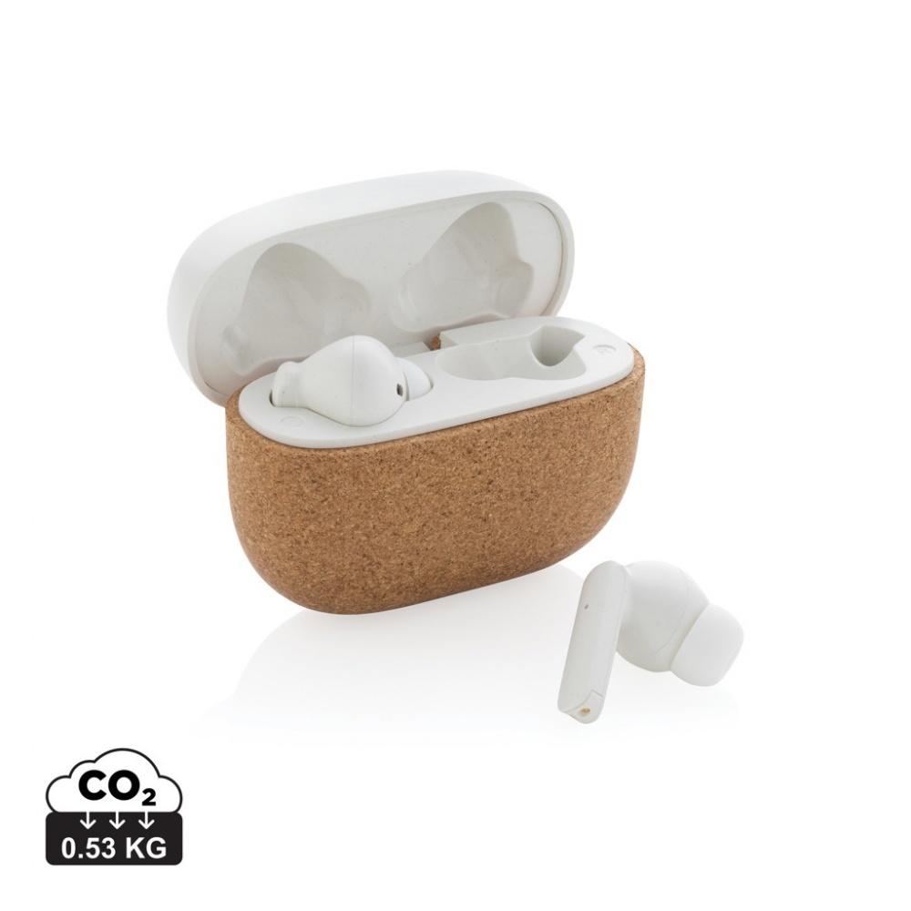 Logotrade business gift image of: Oregon RCS recycled plastic and cork TWS earbuds