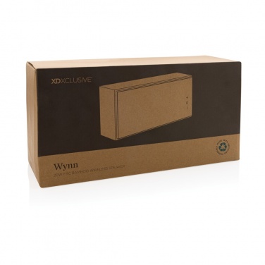 Logo trade promotional giveaway photo of: Wynn 20W bamboo wireless speaker