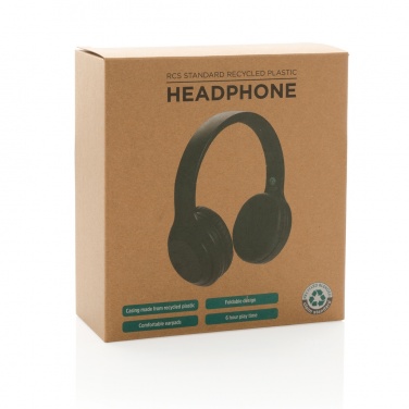 Logo trade corporate gift photo of: RCS standard recycled plastic headphone