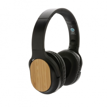 Logo trade promotional gifts picture of: RCS and bamboo Elite Foldable wireless headphone