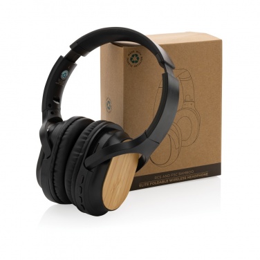 Logotrade business gifts photo of: RCS and bamboo Elite Foldable wireless headphone