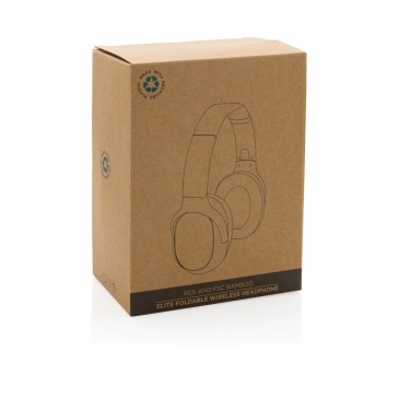 Logotrade promotional giveaway image of: RCS and bamboo Elite Foldable wireless headphone