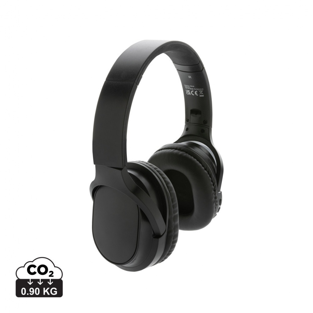 Logo trade promotional giveaway photo of: RCS recycled plastic Elite Foldable wireless headphone