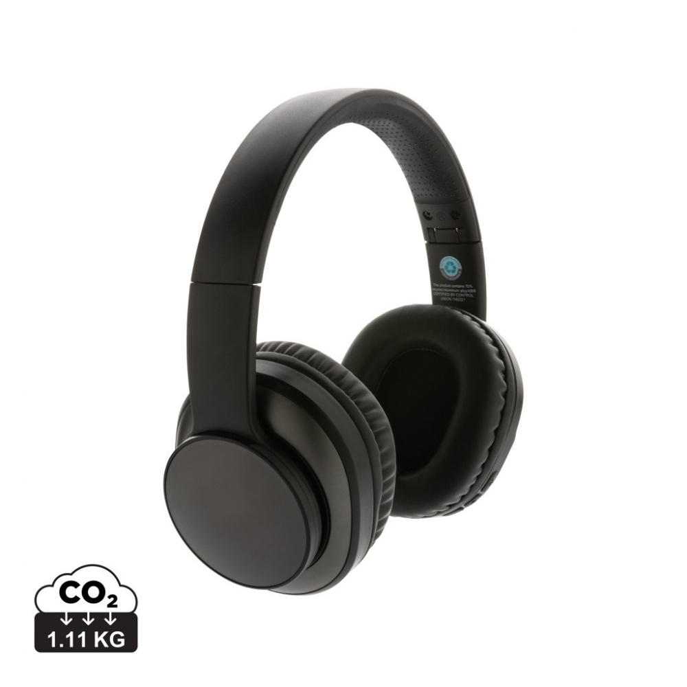 Logotrade promotional product image of: Terra RCS recycled aluminium wireless headphone