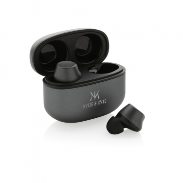 Logo trade promotional product photo of: Terra RCS recycled aluminium wireless earbuds