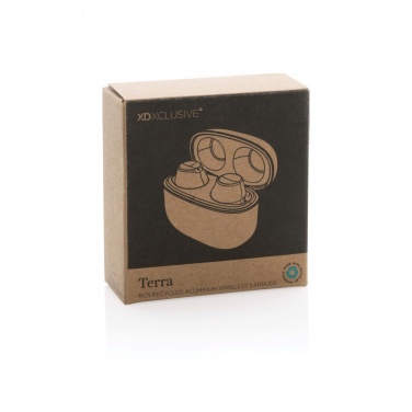 Logo trade advertising products image of: Terra RCS recycled aluminium wireless earbuds