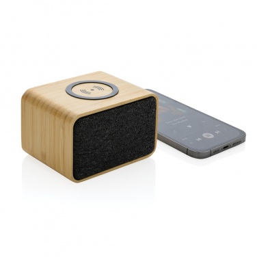 Logotrade promotional gift picture of: RCS Rplastic 3W speaker with bamboo 5W wireless