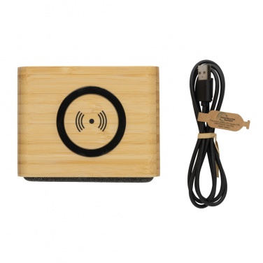 Logotrade promotional merchandise photo of: RCS Rplastic 3W speaker with bamboo 5W wireless