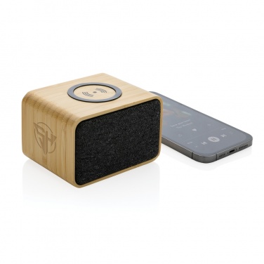 Logotrade promotional item picture of: RCS Rplastic 3W speaker with bamboo 5W wireless