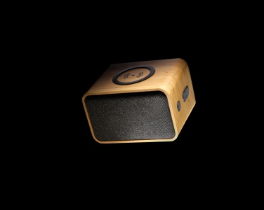 Logo trade business gifts image of: RCS Rplastic 3W speaker with bamboo 5W wireless