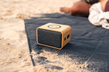 Logotrade promotional item image of: RCS Rplastic 3W speaker with bamboo 5W wireless