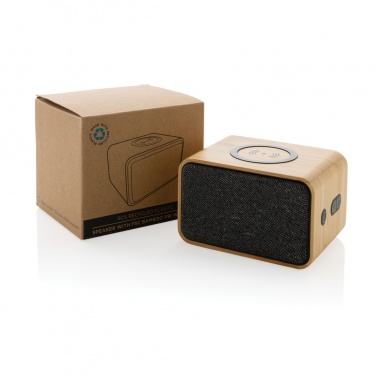 Logotrade promotional product picture of: RCS Rplastic 3W speaker with bamboo 5W wireless