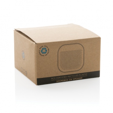 Logo trade promotional products image of: RCS recycled plastic Soundbox 3W speaker