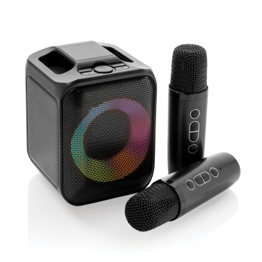 Logo trade promotional giveaways image of: Singvibe RCS recycled plastic karaoke set with double mic