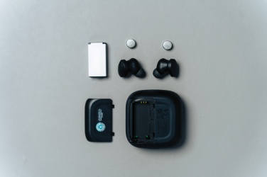 Logo trade promotional items image of: Lakewood RCS recycled and repairable wireless earbuds