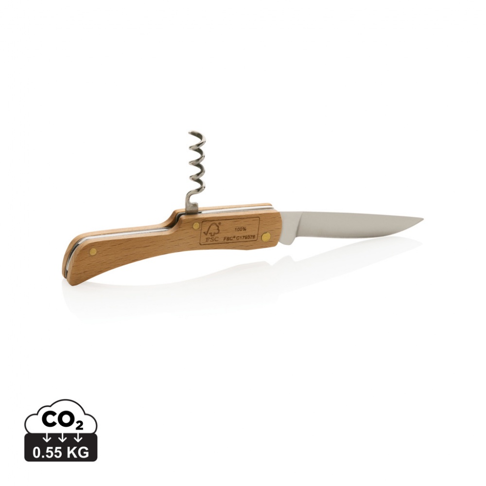 Logotrade advertising product picture of: Wooden knife with bottle opener