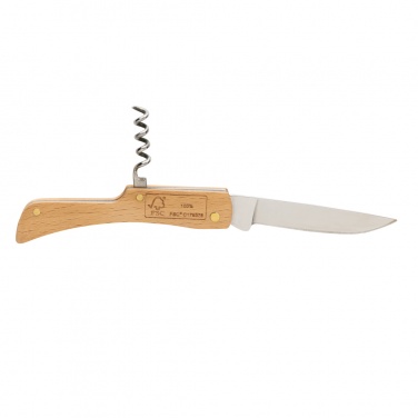 Logo trade promotional products image of: Wooden knife with bottle opener