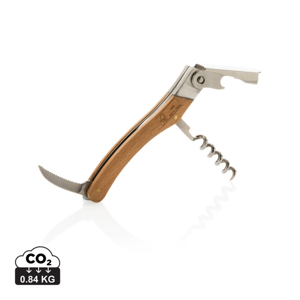 Logo trade promotional giveaways image of: Wooden Corkscrew