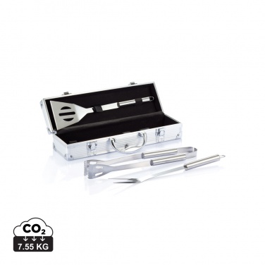 Logo trade promotional item photo of: 3 pcs barbecue set in aluminium box