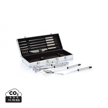 Logo trade promotional item photo of: 12 pcs barbecue set in aluminium box