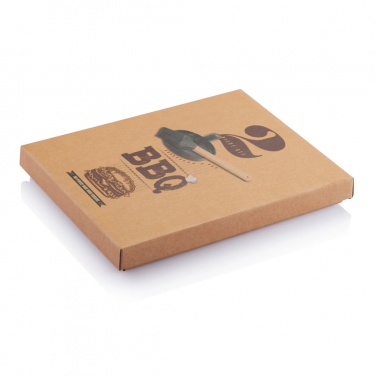 Logo trade promotional items image of: BBQ set with hamburger press and brush