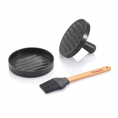 Logo trade promotional merchandise picture of: BBQ set with hamburger press and brush