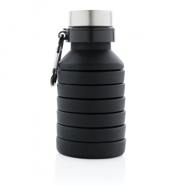 Logo trade advertising products image of: Leakproof collapsible silicone bottle with lid